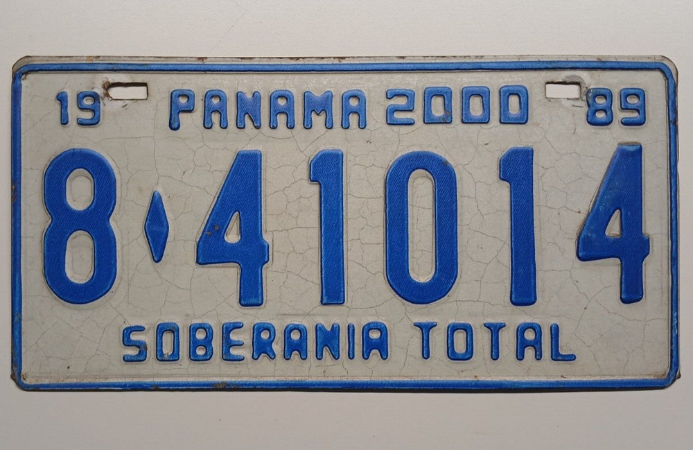 🐾 1989 PANAMA LICENSE PLATE (8-41014)