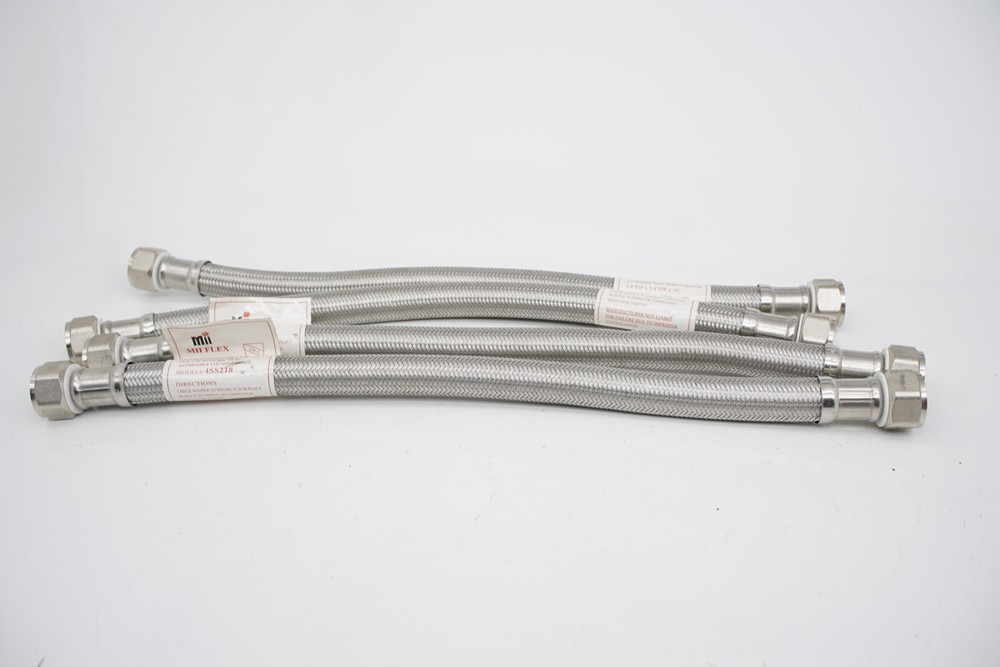 4 Pack New  3/4" FIP x 18" Length Stainless Steel Braided Water Heater Connector