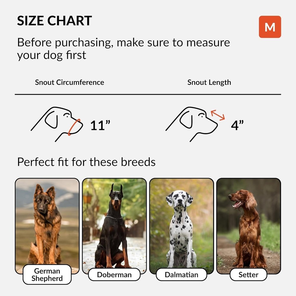 Dog Muzzle German Shepherd Dalmatian Doberman Setter Leather Basket Medium Large