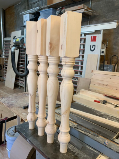 35"inches Solid Knotty pine dining Table Legs