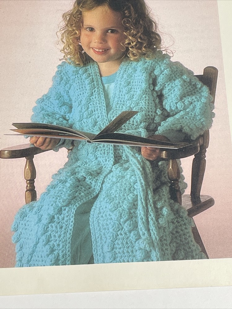 Bobbly Bathrobe Children's Size Crochet Pattern Marshall Cavendish