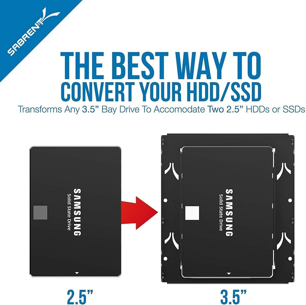 Versatile 2.5" to 3.5" Internal Hard Disk Drive Mounting Bracket Kit BK-HDDH