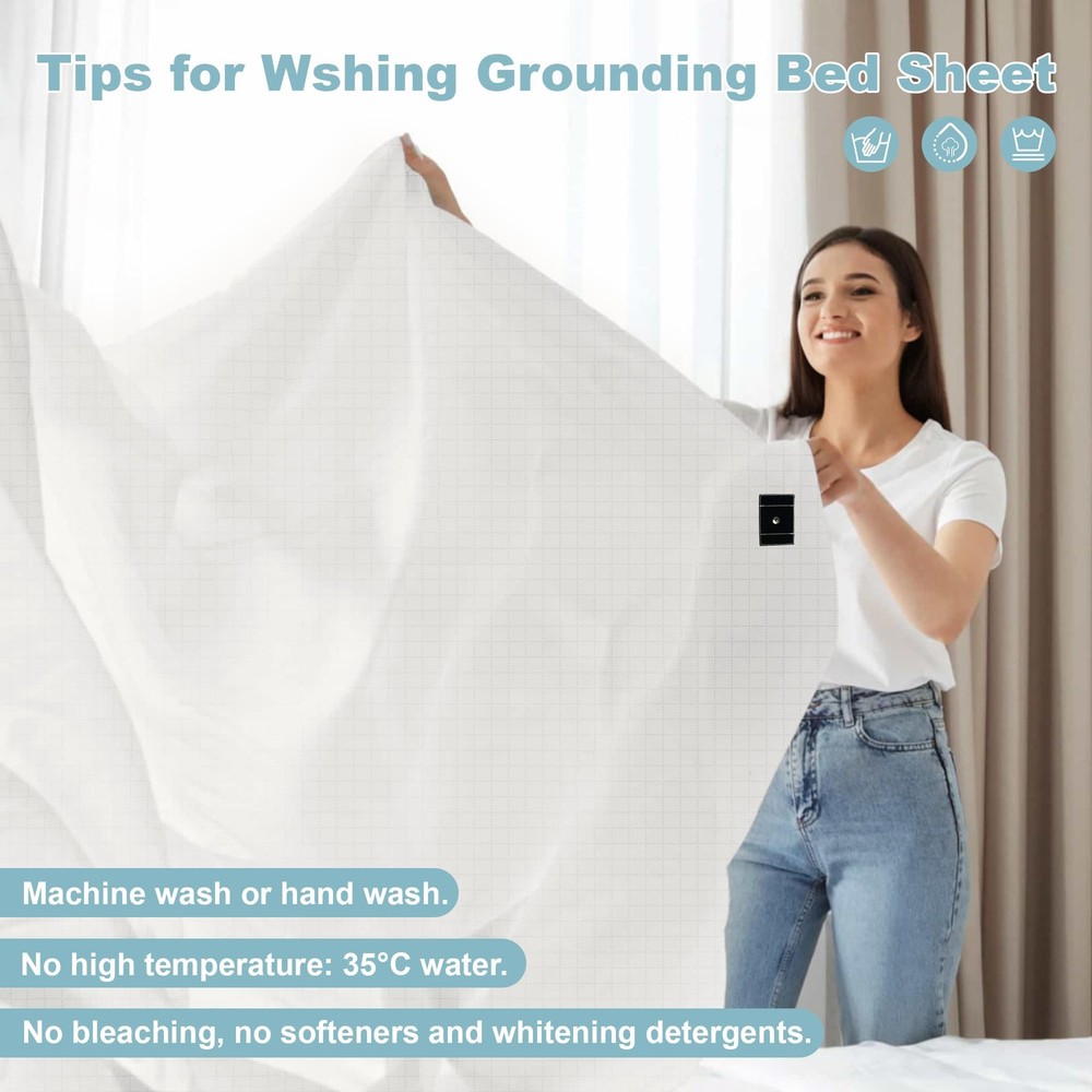 Grounding Sheets King Size,Grounding Flat Sheets 20% Silver for Bed Sleeping ...