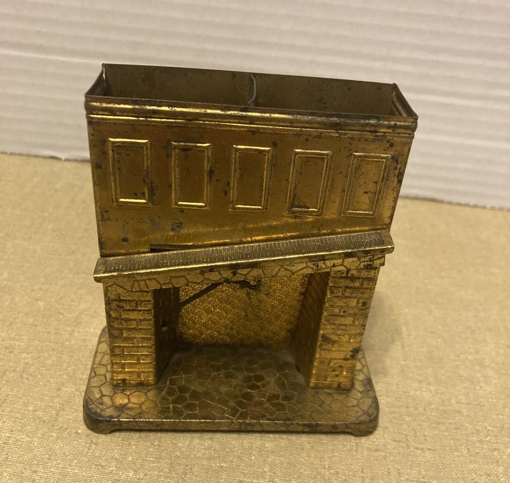 Antique Brass Figural Fireplace Shaped Match Holder