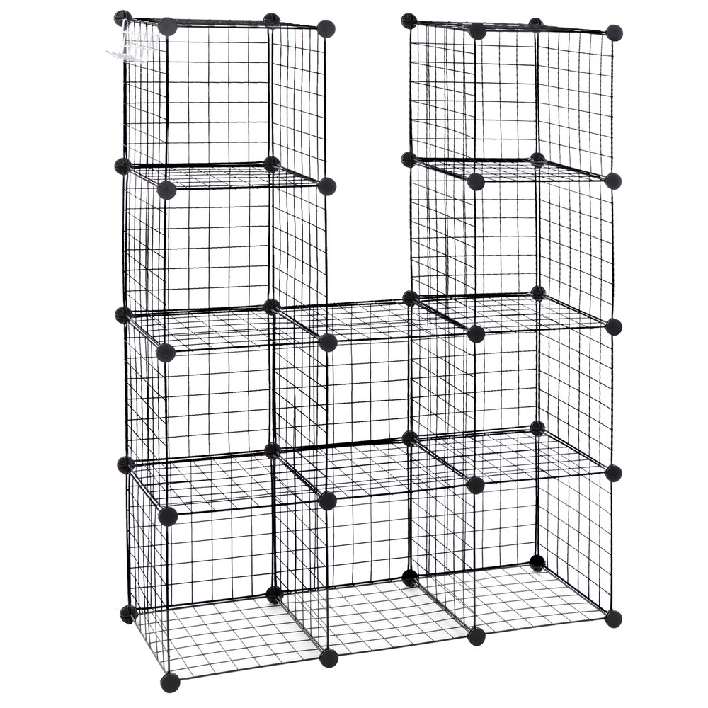 12-Cube Storage Shelf Wire Cube Storage Organizer DIY Closet Cabinet Indoor