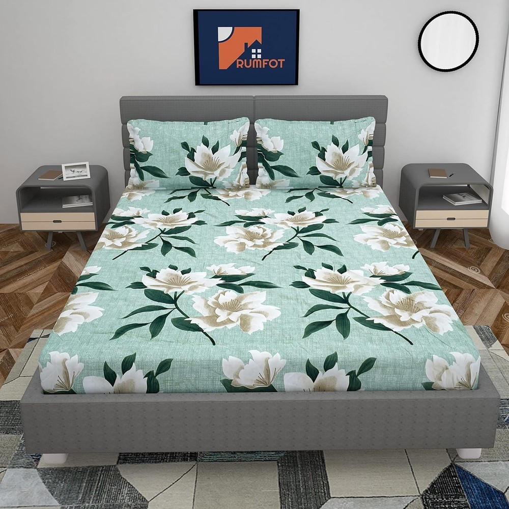 Double Bed Fitted Bedsheet Color-Multicolor IB 81