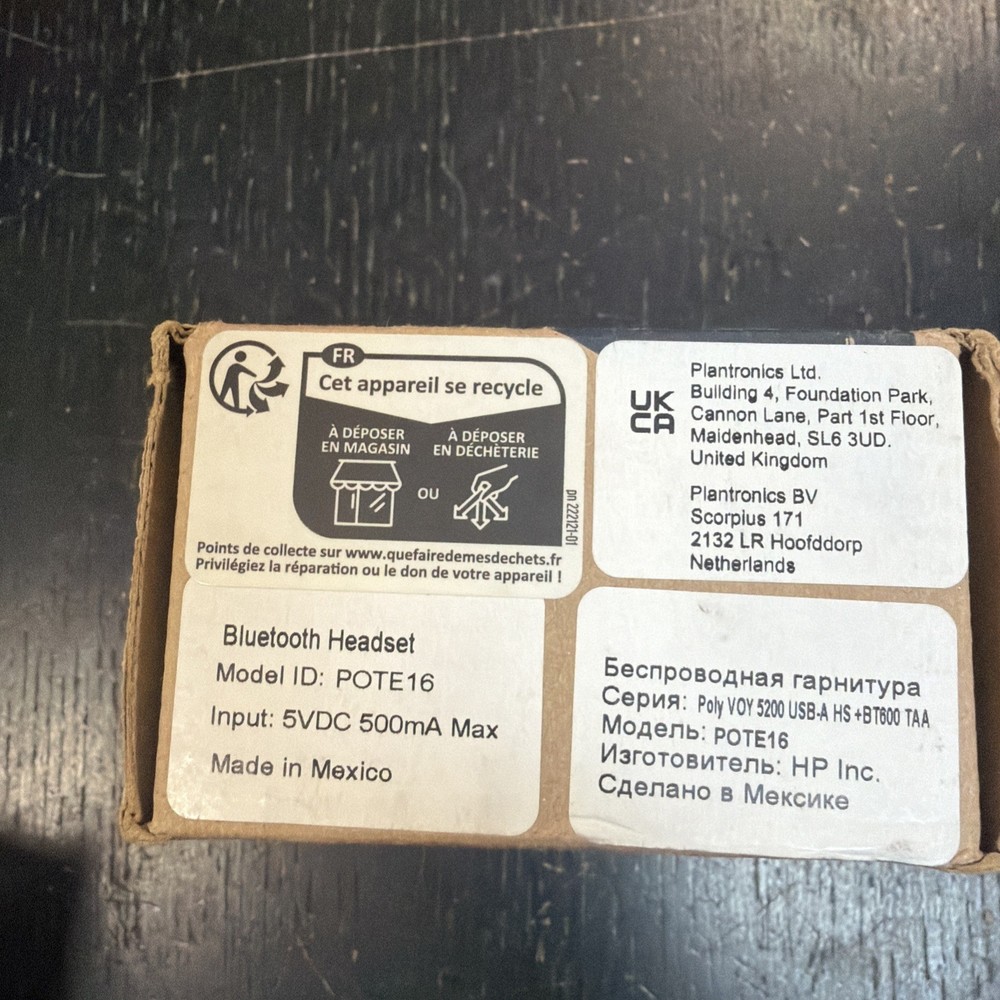 HP Poly Voyager 5200 USB-A Wireless Headset 7K2E1AA OPEN BOX