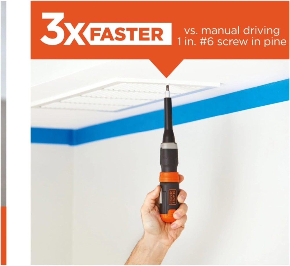 BLACK+DECKER Cordless Screwdriver, Alkaline (BCF601AA)