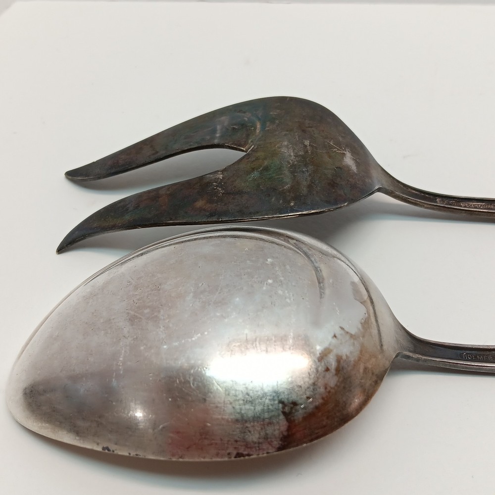 Vintage Holmes & Edwards Serving Meat Fork Spoon Deepsilver IS 1950s