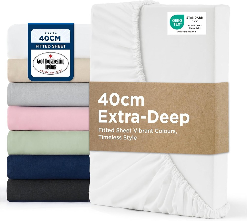 Bedsure Double Fitted Sheet Deep -  16 inch (40 cm)  - Double