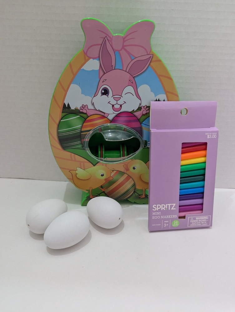 Easter Egg Dye Kit Spinner Machine Markers 3 Eggs Egg Decorating Kit