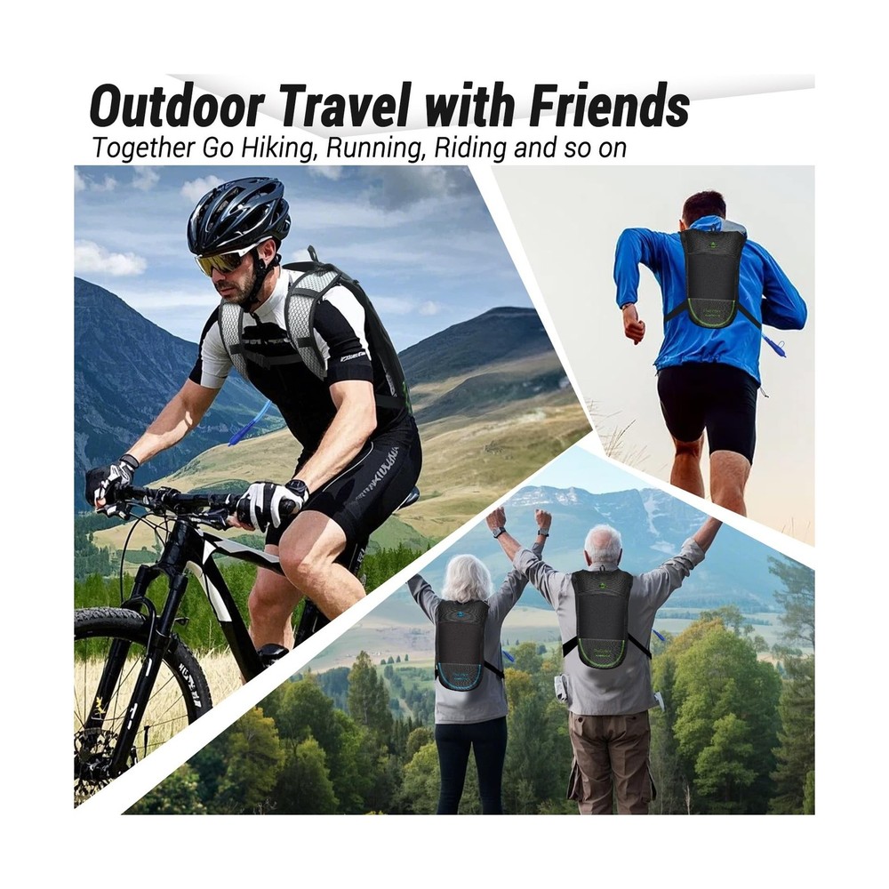 2Pack Hydration Backpack for Hiking with 2L Hydration Bladder - Lig... Fast Ship