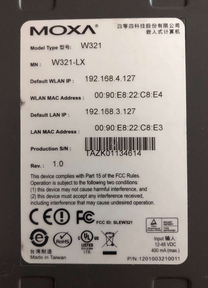 Moxa W321-LX Wireless Embedded Computer