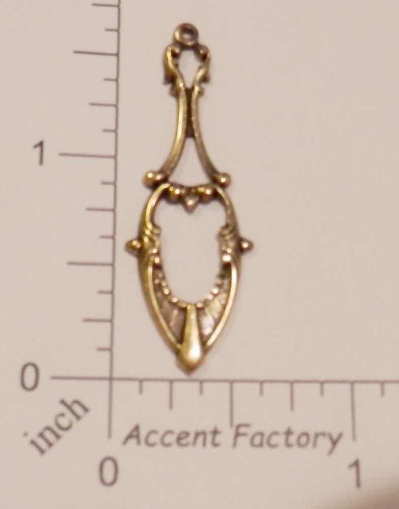 27683         2 Pc Brass Oxidized Victorian Open Dangle Jewelry Finding