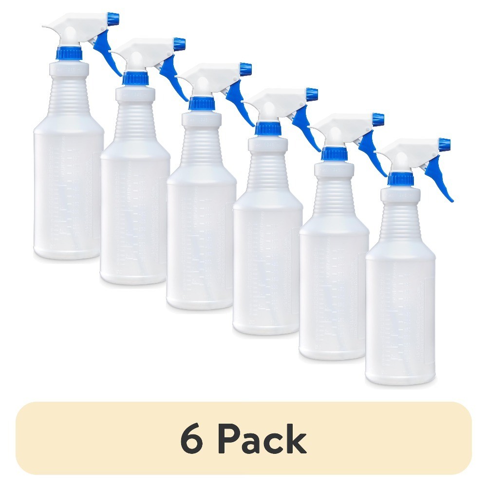 (6 pack) All Purpose Plastic Spray Bottle, 32 oz., Single Count