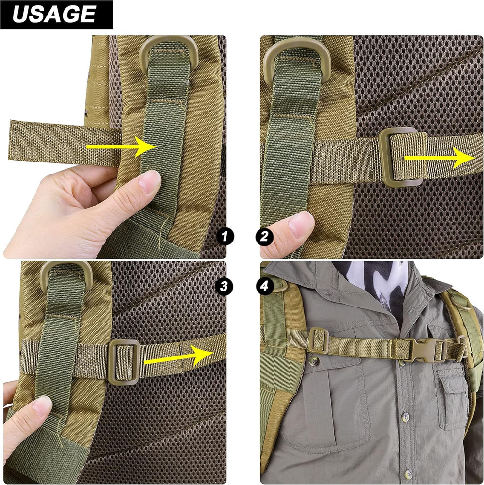 Backpack Chest Strap Adjustable Backpack Sternum Strap Chest Belt with Buckle (P