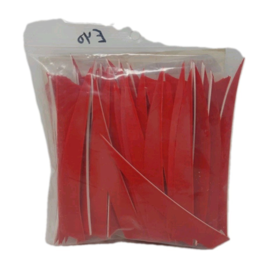 62 Count Gateway Archery Arrow Feathers 5" Right Wing: Shield Rose Red