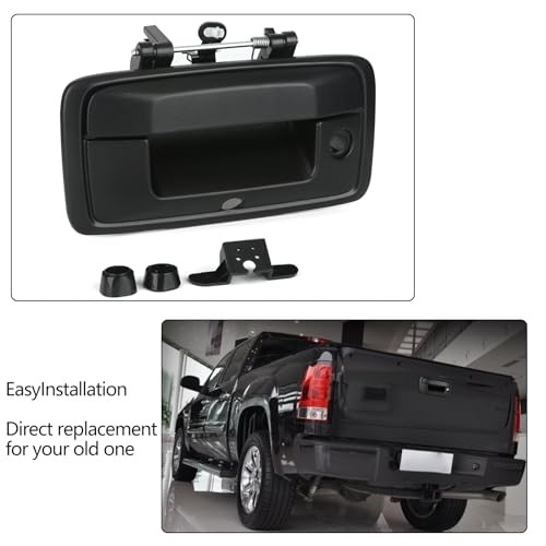 Tailgate Handle with Backup Camera Hole Black Fit for 2014-2015 Chevy