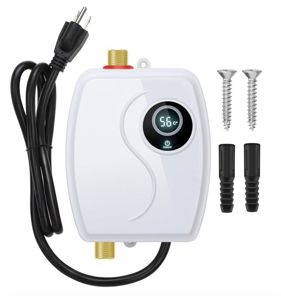 Tankless Water Heater Electric 110V, 3000W Under Sink RV Digital Display NIOB
