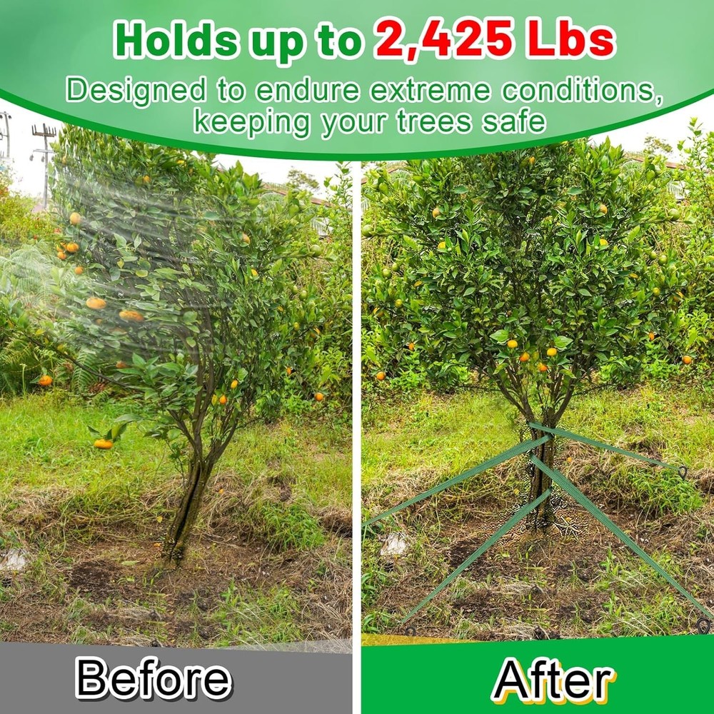 Secure 2,425 lbs Tree Tie Straps - 1 Inch Wide for Effective Storm Protection