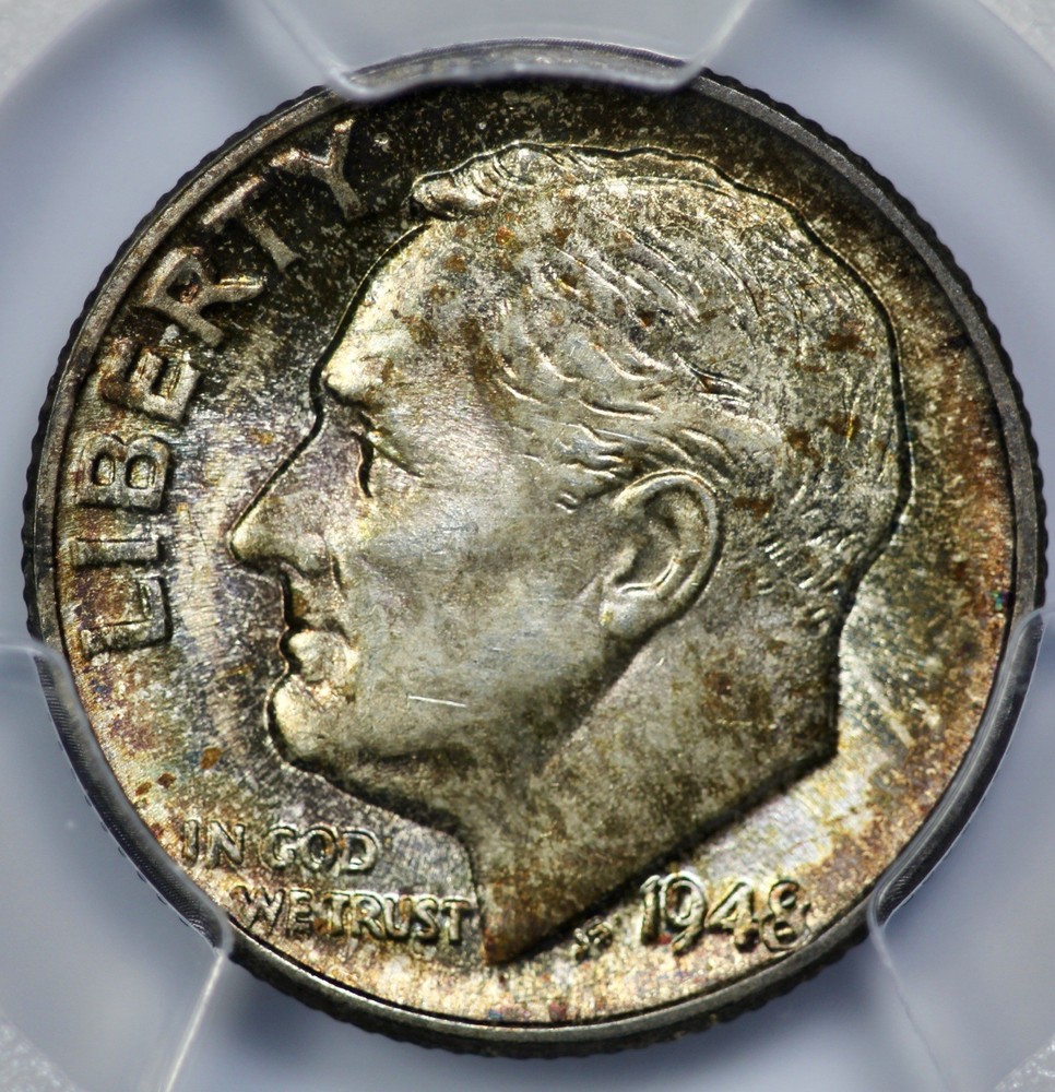 1948 Roosevelt 10c Silver Dime PCGS MS 64