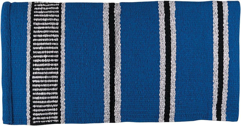 Double Weave Saddle Blanket, Blue/Gray/Black, 32 X 64