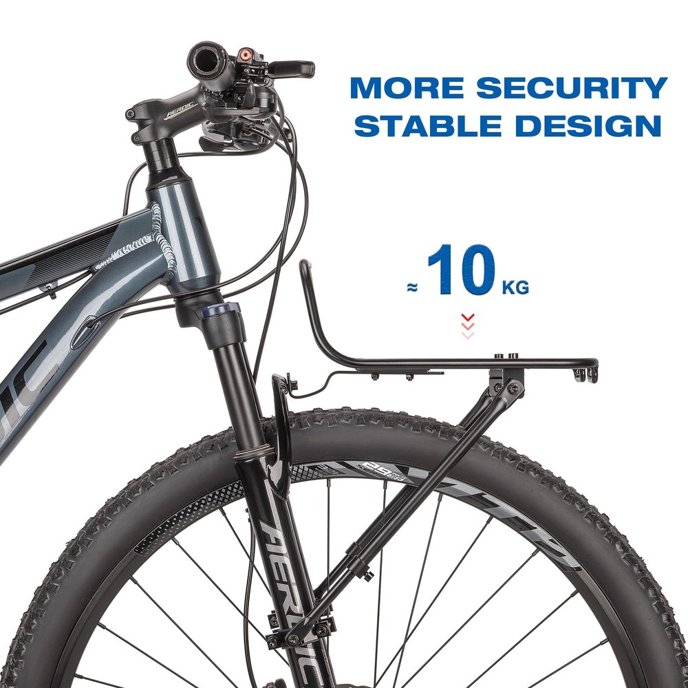 Bike Front Rack Front Bicycle Cargo Rack with Struts Front Mount Aluminium ...