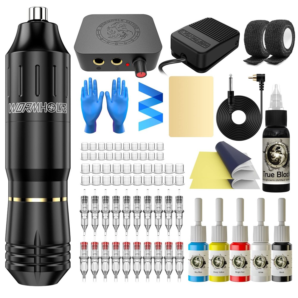 Tattoo Kit Wormhole Rotary Practice Kit, black1