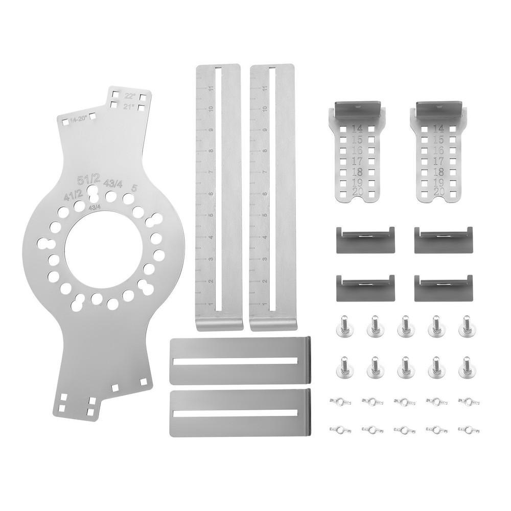 Tire Size Fit Test Measuring Mockup 14"-20" 5-Lug Pattern Silver US