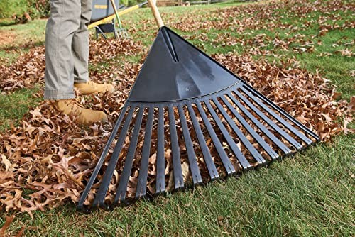 True Temper 30 Inch Clog Free Leaf Rake With Comfort Grip Handle