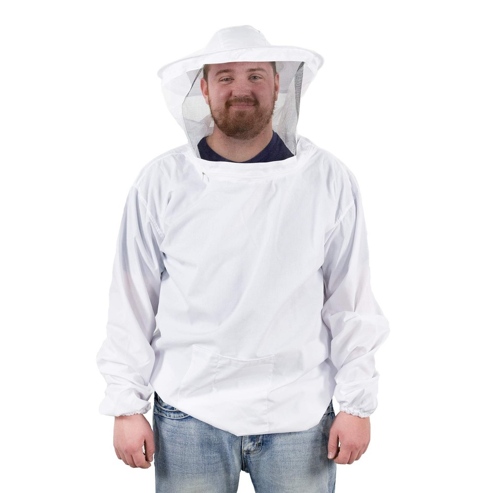 Professional White XXL Beekeeping Suit, Jacket, Pull Over, Smock with Veil BE...