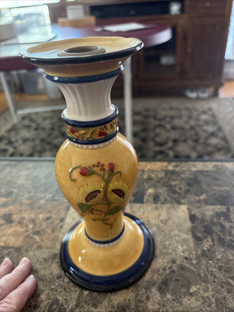 Sunflowers Candlesticks. 8” Tall