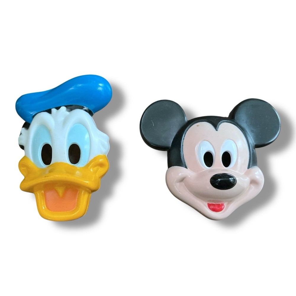 Vintage Disney Mickey & Donald Fun Faces Flashlight Toppers Mattel Replacement
