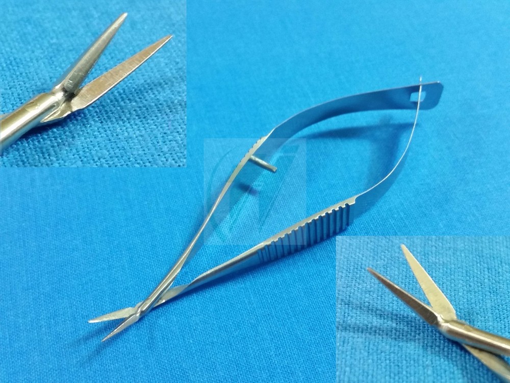 PREMIUM QUALITY PACIVATED VANNAS MICRO SURGICAL SCISSORS ANGLED FORWARD 3"