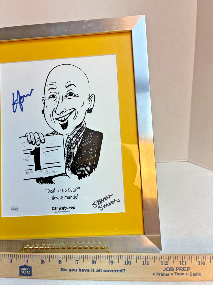 Howie Mandel Autographed Caricuture Steven Simon JSA Authenticated Framed