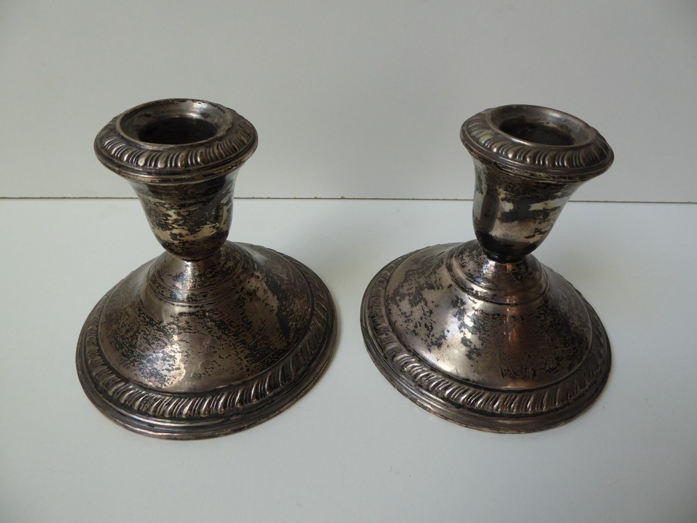 Vintage Sterling Silver Weighted Candlesticks