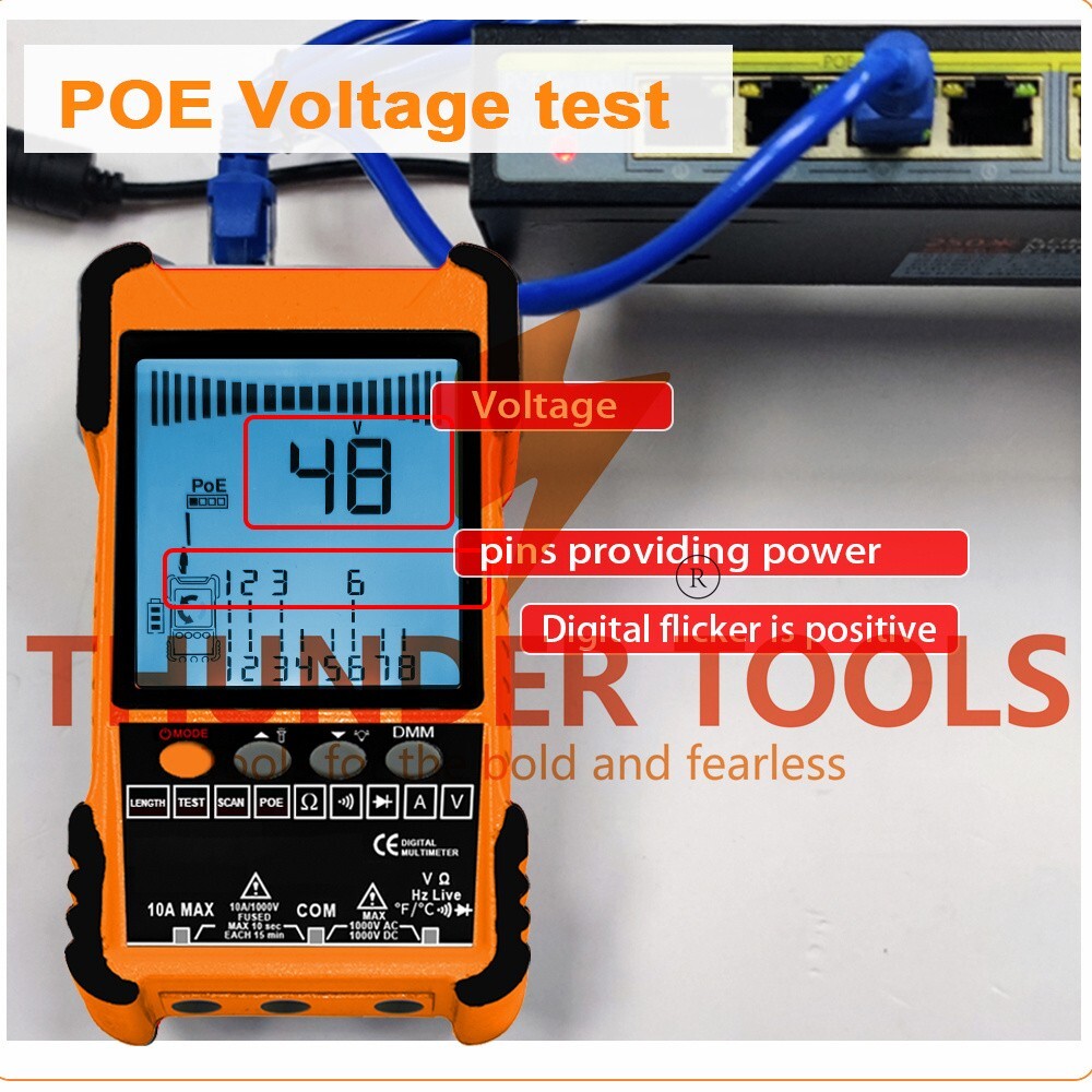 Thunder Tools 500M Handheld Portable Cable Tester with LCD Display Analogs