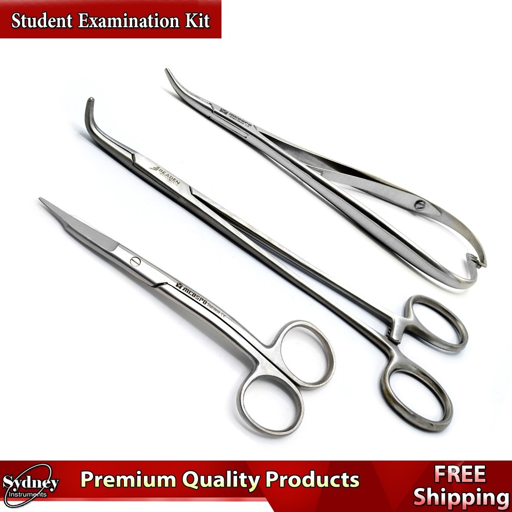 Dental Mathieu Needle Holder Clamping Forceps Tissue Scissors & Mixter Forceps