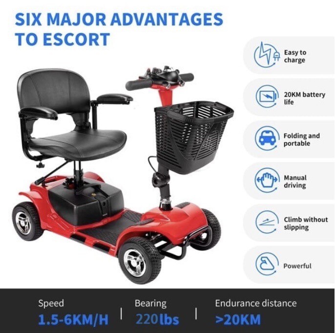 4 Wheel Mobility Scooter for Seniors