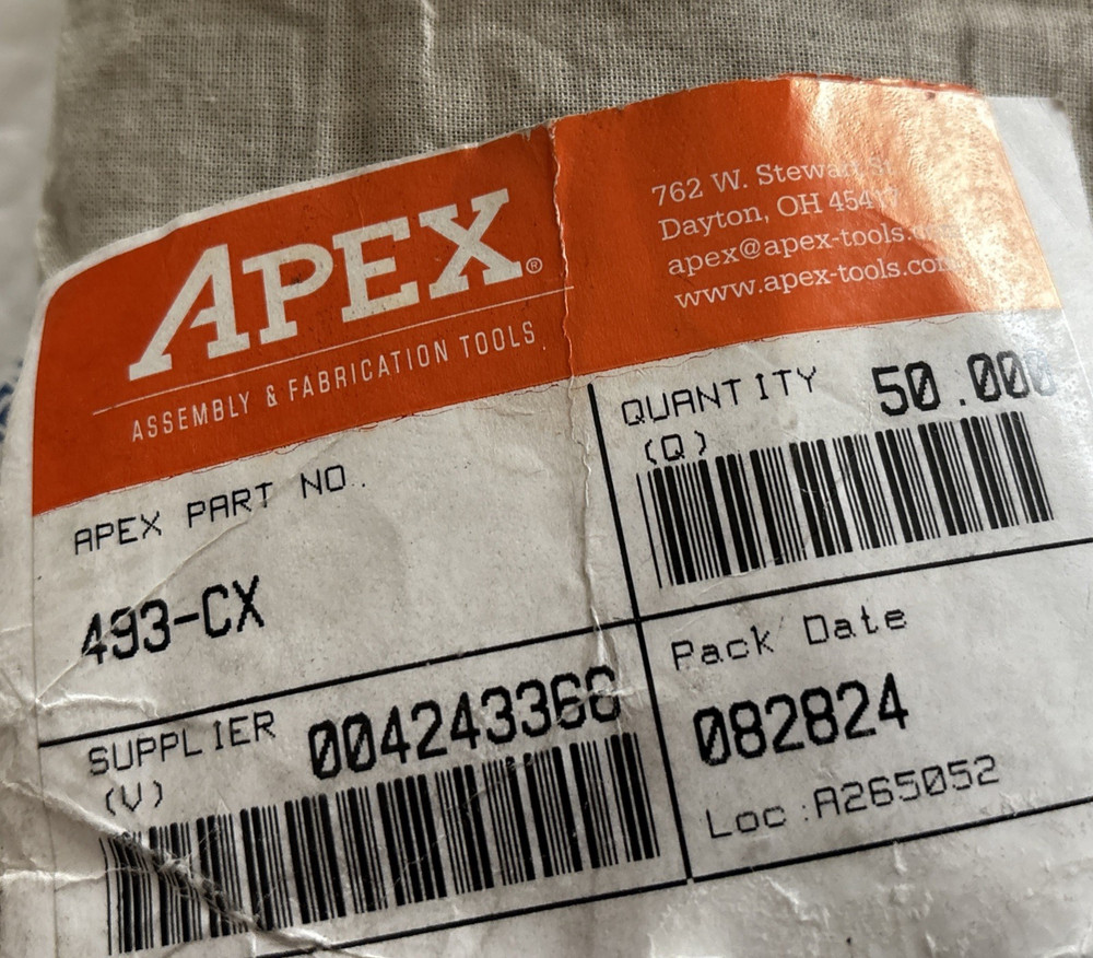 (50ea) Apex 493-CX , 1/4'' Phillips #3 Hex Power Drive Bits 6" Long