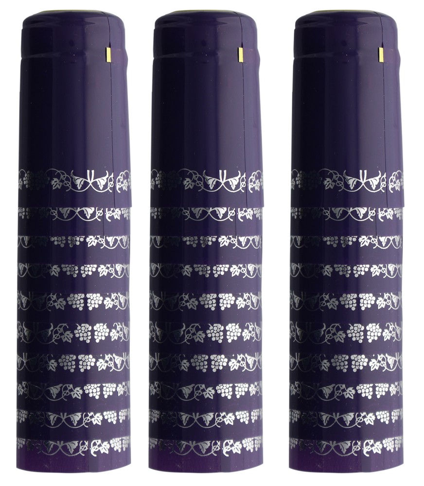 Purple Silver Grapes PVC Shrink Capsules-30 Per Bag