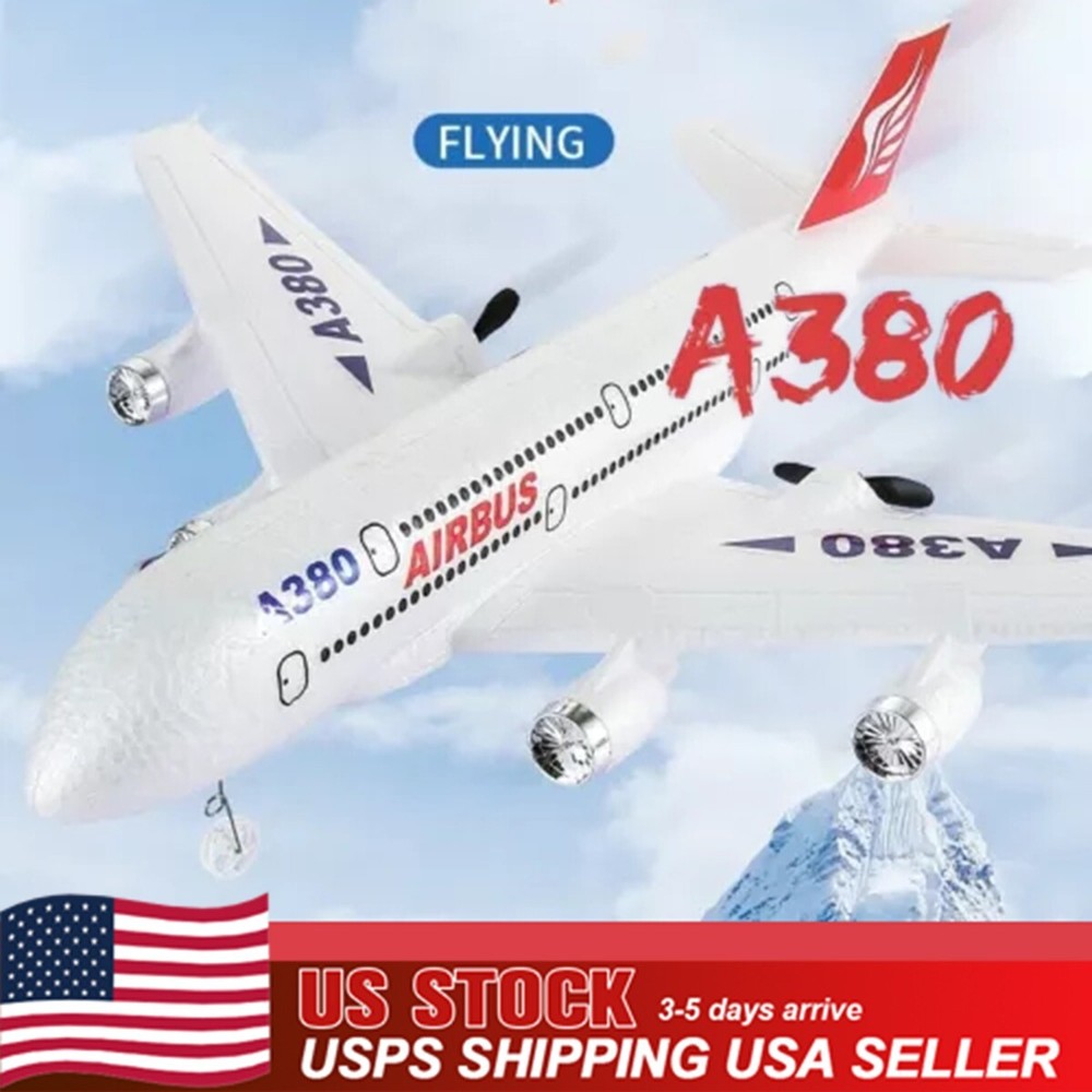 2.4G RC Airplane Airbus A380 Remote Control Aircraft Fixed Wing Plane 2Batteries