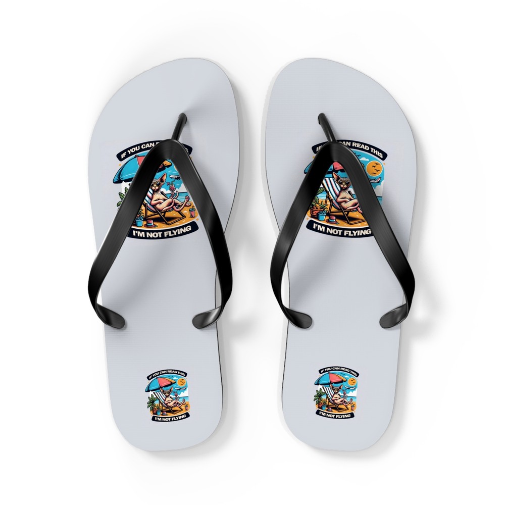 Personalized Funny Sphynx Cat Flip Flops | Summer Beach Design