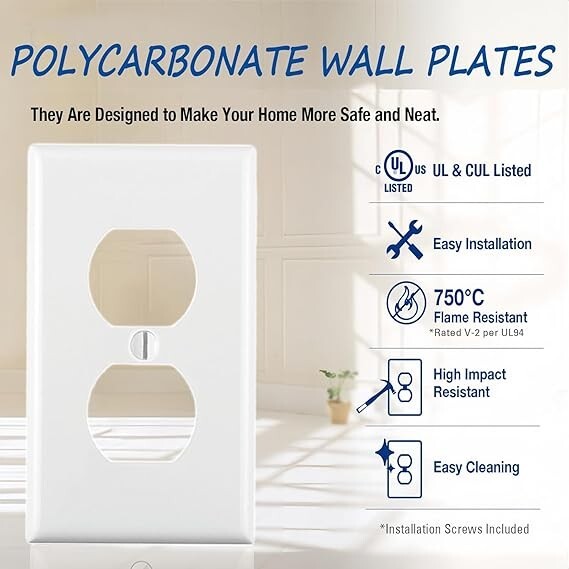 Outlet Covers Wall Plates - Electrical Outlet Covers12-Pack Standard Size Best