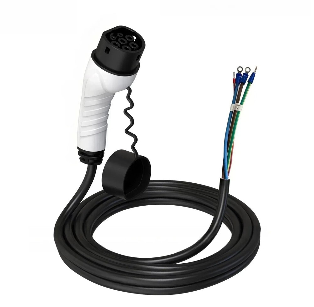 Replacement EV Charging Cable Type 2 to Open-end, 16A 3.5kW Single Phase, 5m