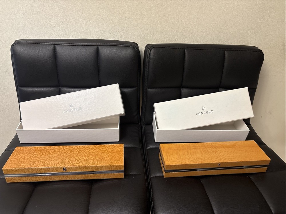 Concord vintage Authentic Wood Watch Box Presentation display Storage Case