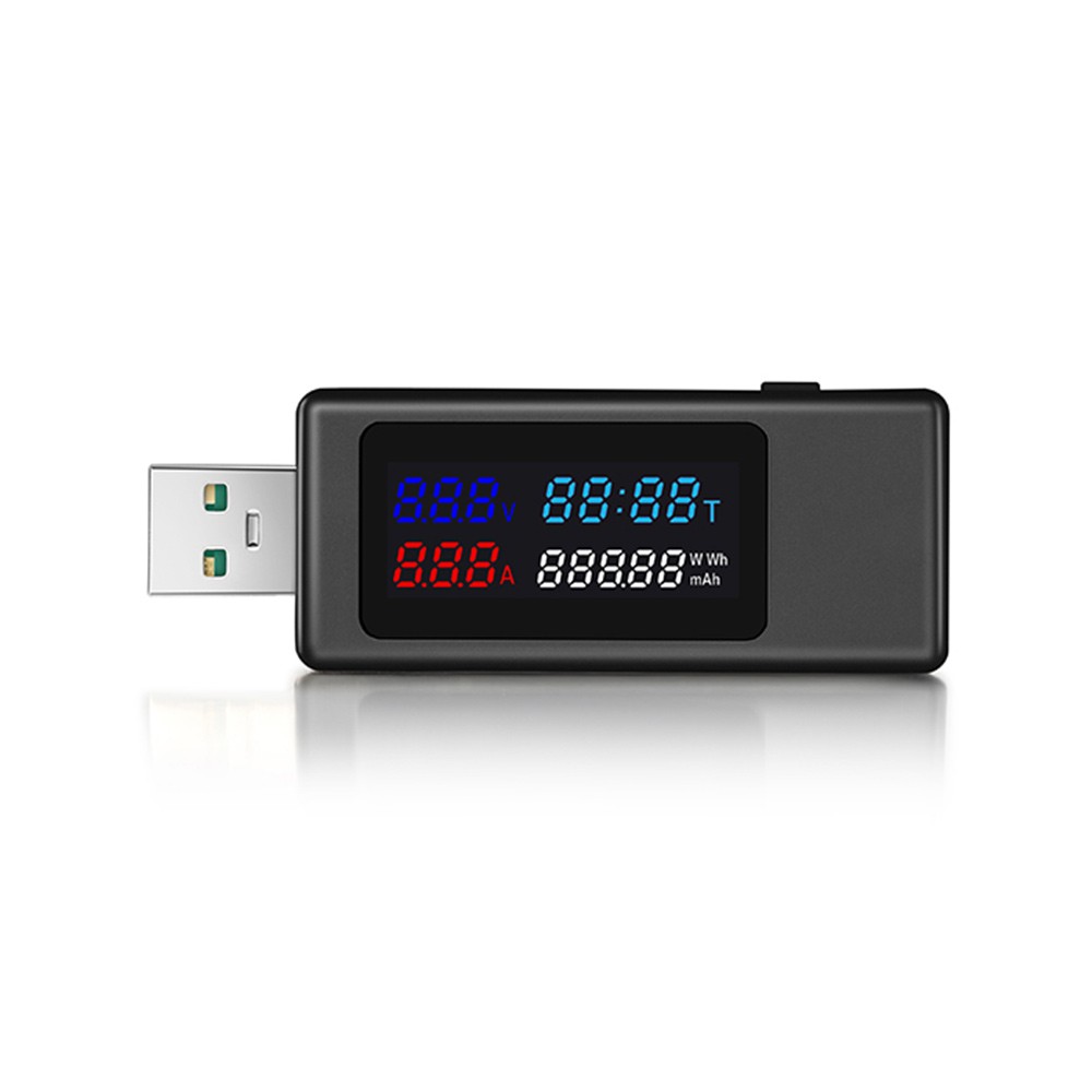 6in 1 USB Tester DC4-30V IPS Display Digital Voltage Timing Capacity Mete8035