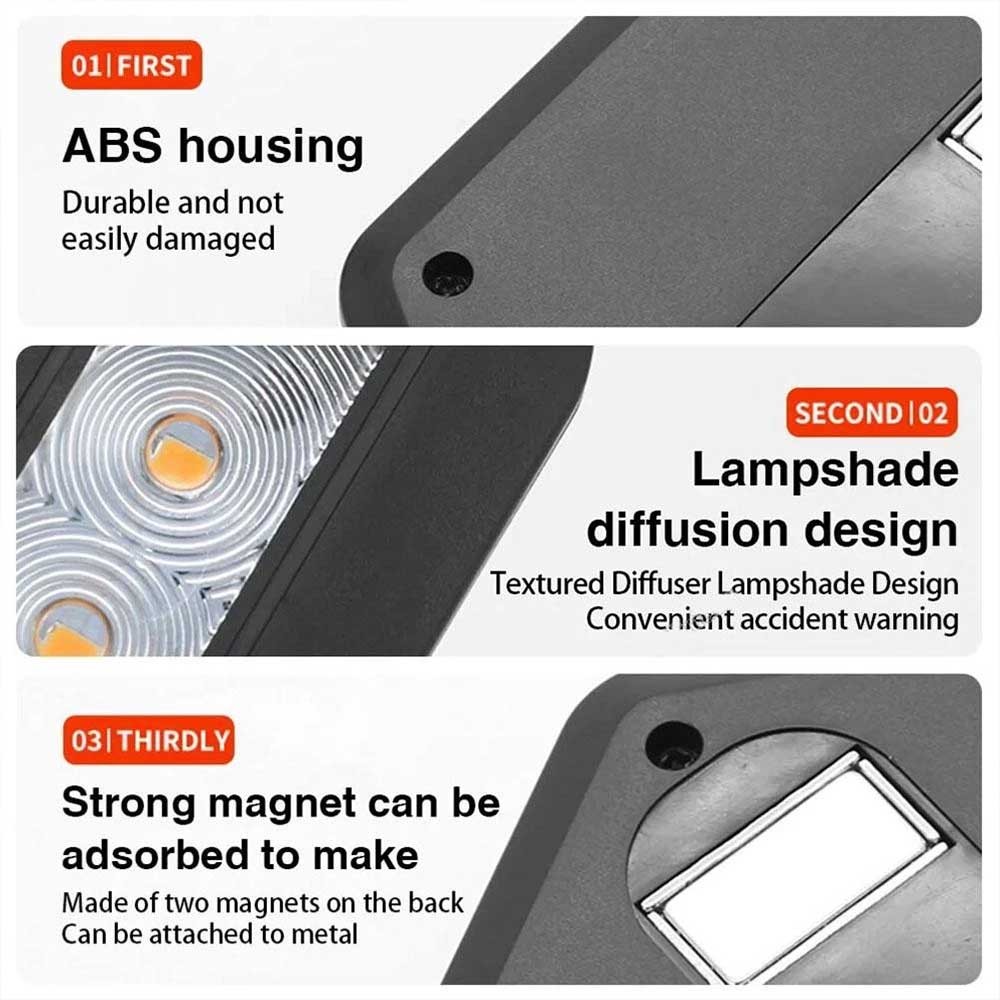 360° Rotating LED Magnetic Car Warning Light - Flashing