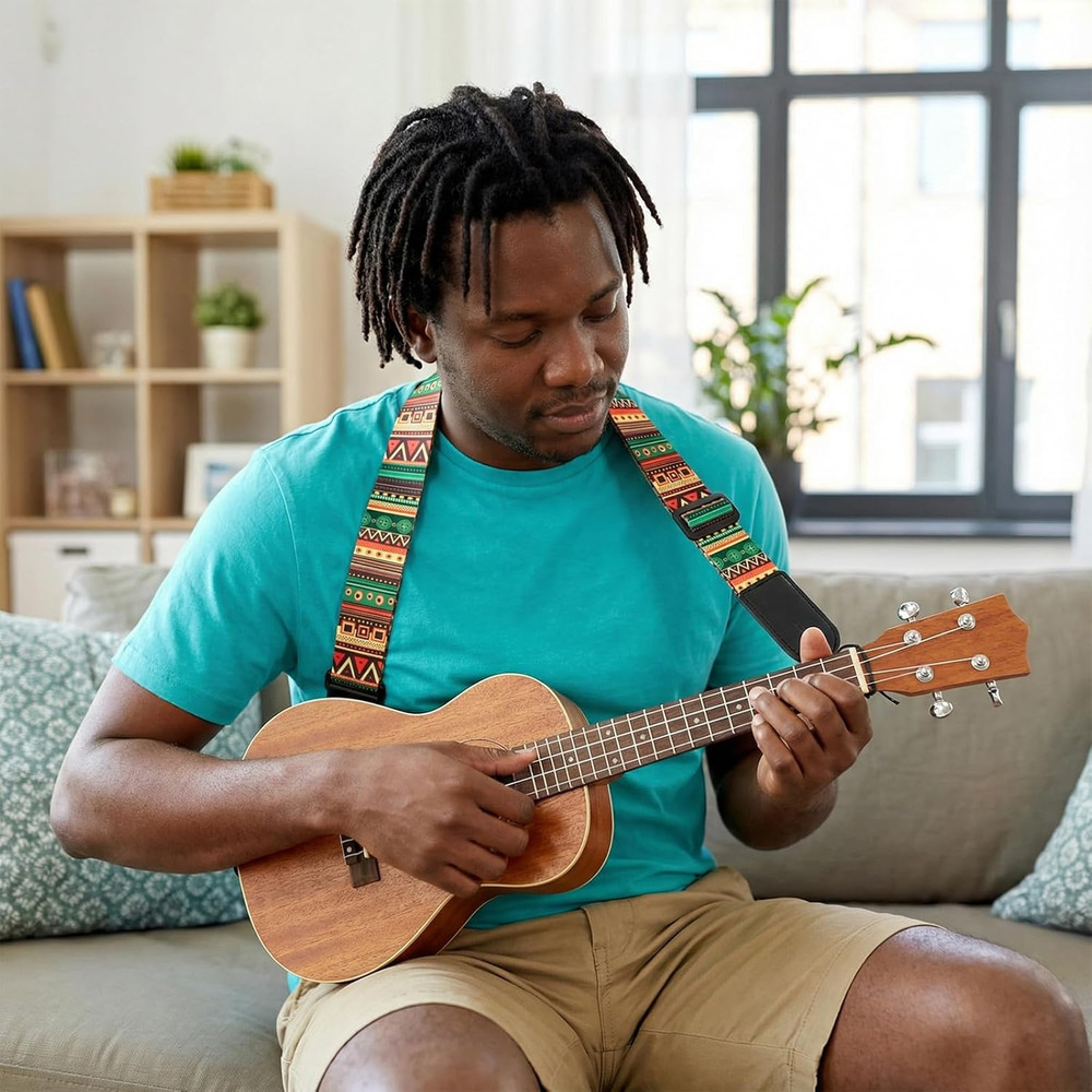 5 Pack Ukulele Straps with Endpin, Adjustable Ukulele Shoulder Straps, Ethnic St