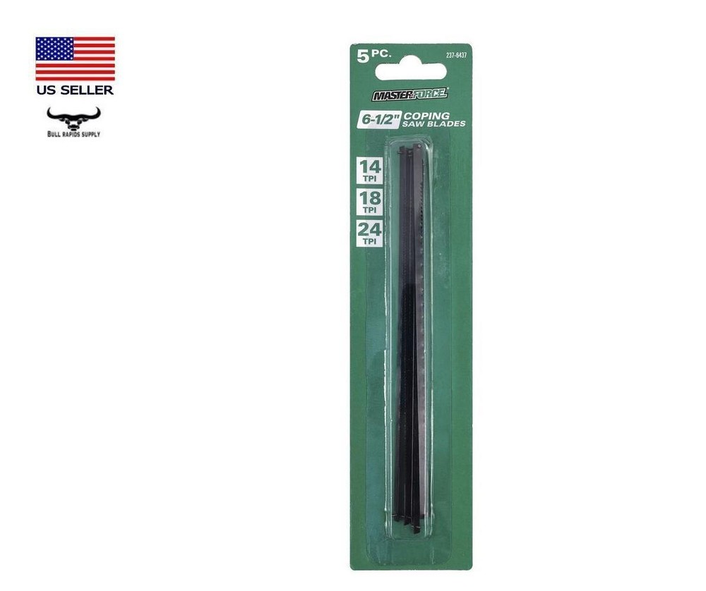 5 piece 6.5" Coping Saw Blade Combo Pack Medium / Fine / Extra Fine 14/18/24 TPI